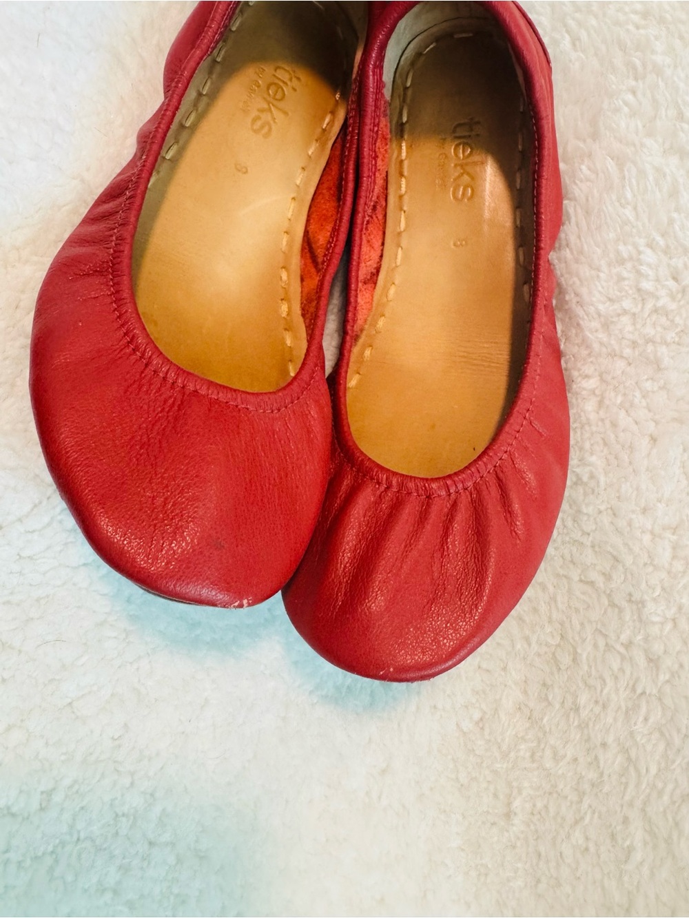 Tieks Red Leather Ballet Flats by Gavrieli - Picture 4 of 7